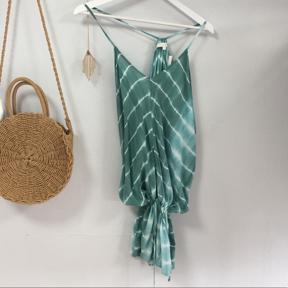 Turquoise tie dye romper